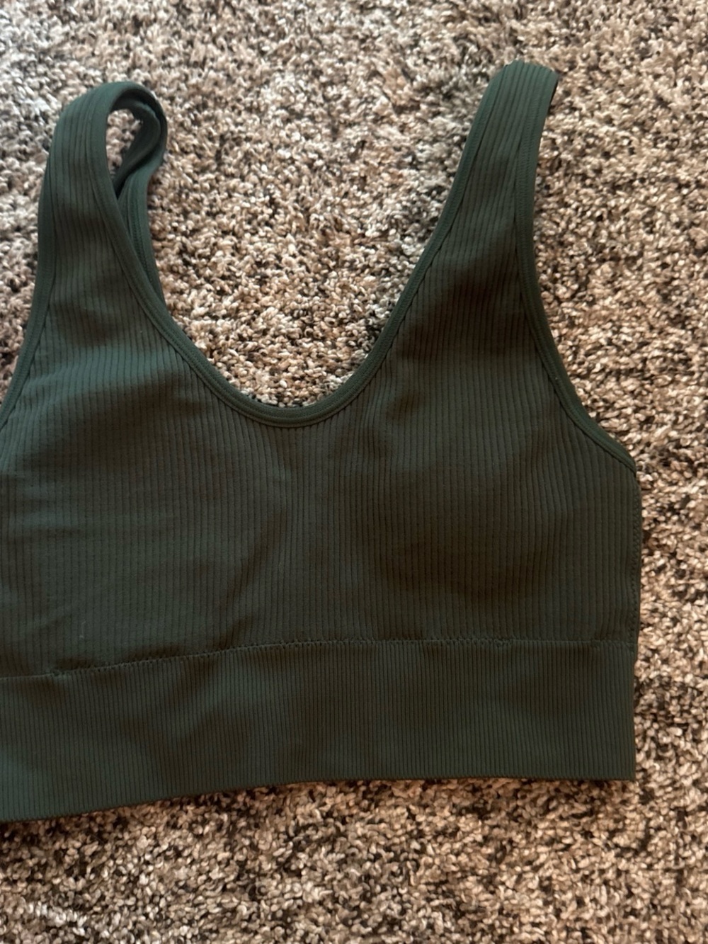 aerie Ribbed Scoop Bralette - Olive Green
